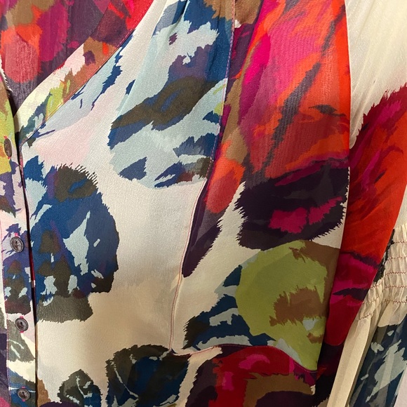 Diane Von Furstenberg Floral Silk Button Blouse - Picture 7 of 10